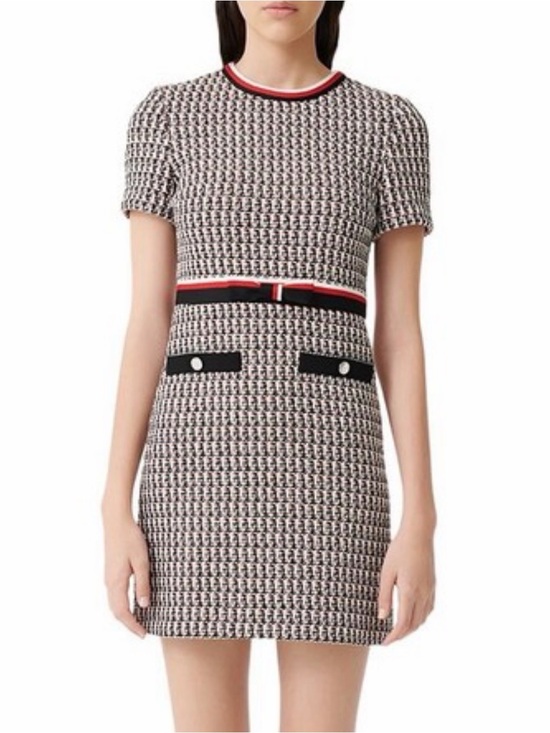 Maje Dresses & Skirts - Elegant Black and White Tweed Dress
